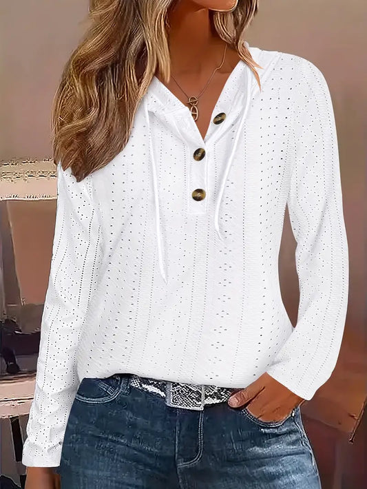 Wendela™ | Button Eyelet Hoodie