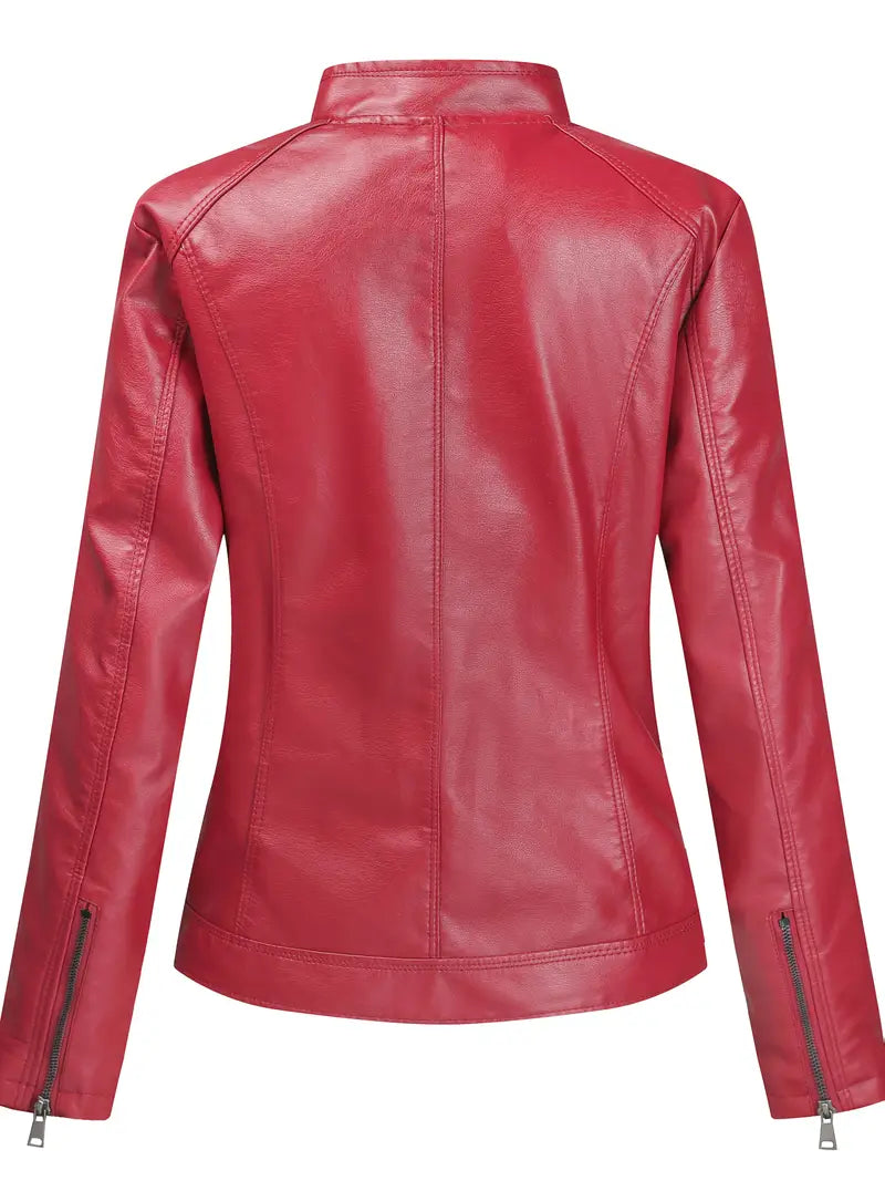 Jorisa™ | Everyday Zippered Leather Jacket
