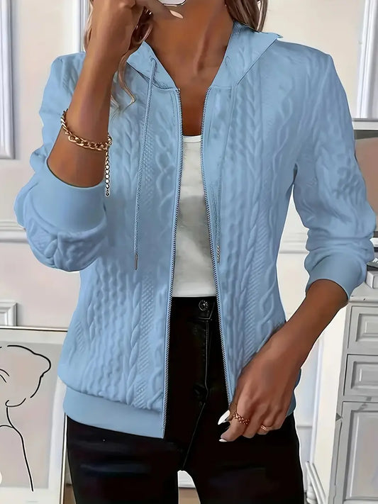 Aeliana™ | Quilted Zip-Up Hoodie
