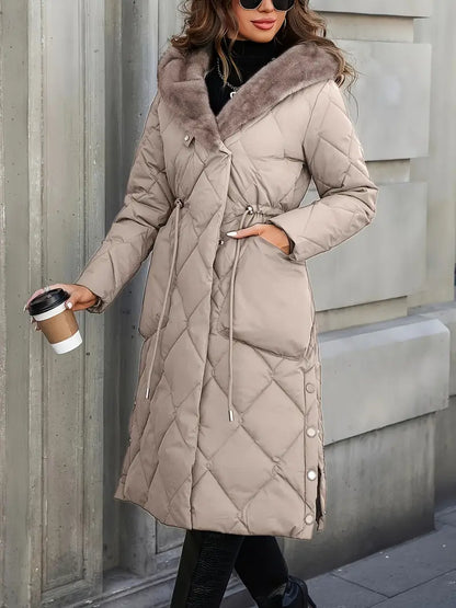 Gemma™ | Quilted Faux Fur Hooded Coat