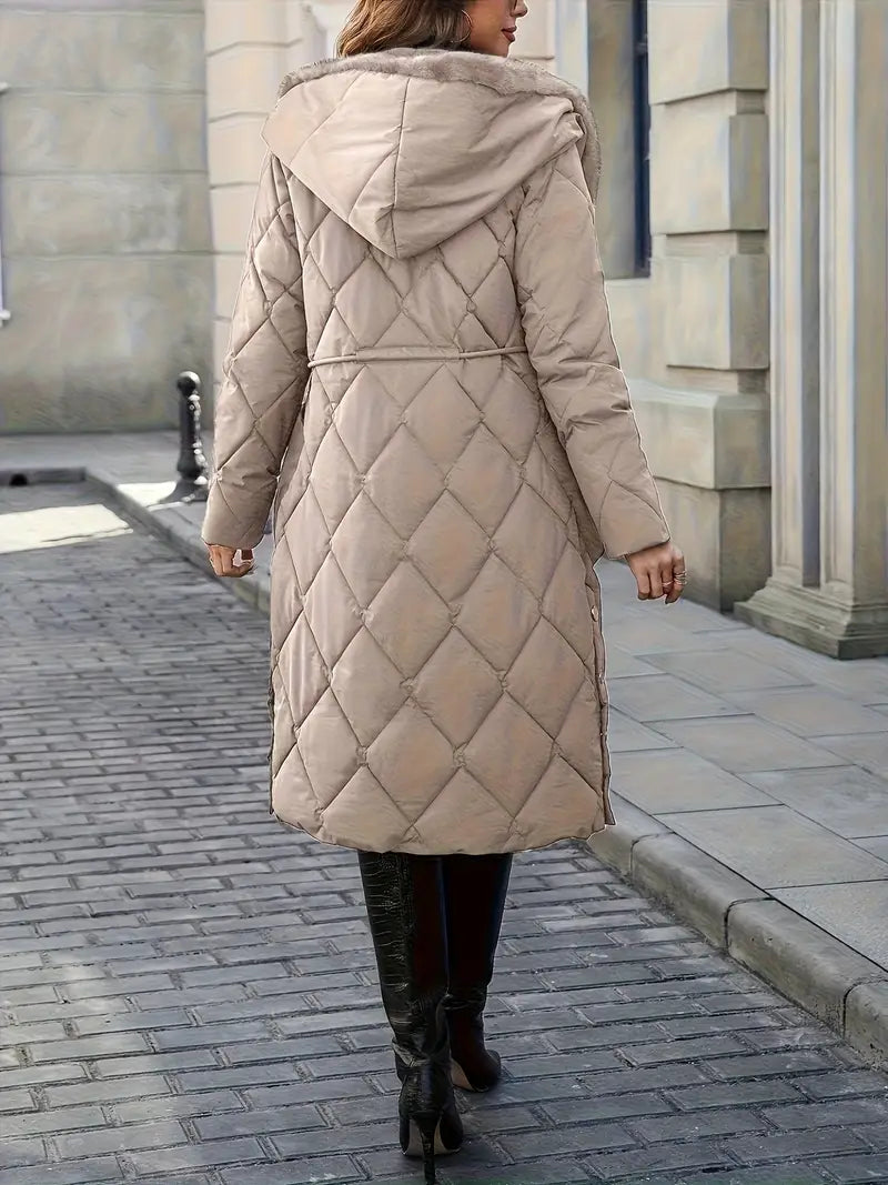 Gemma™ | Quilted Faux Fur Hooded Coat