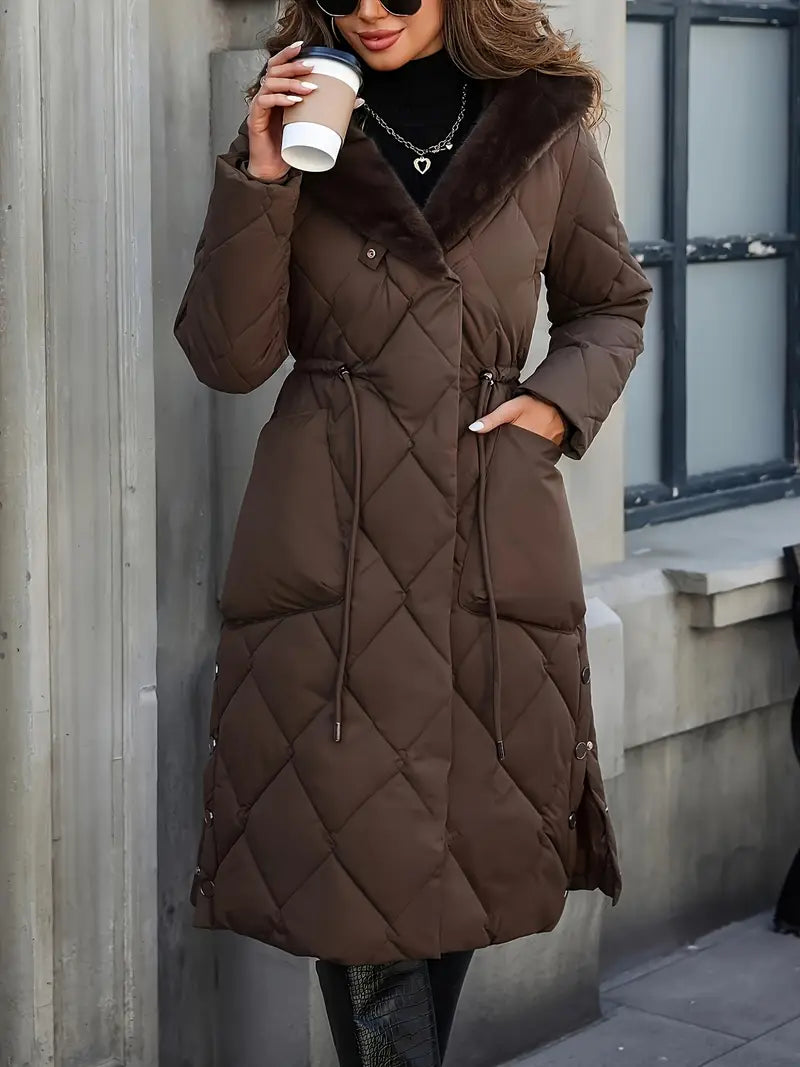 Gemma™ | Quilted Faux Fur Hooded Coat