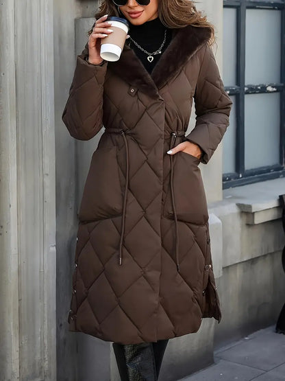 Gemma™ | Quilted Faux Fur Hooded Coat