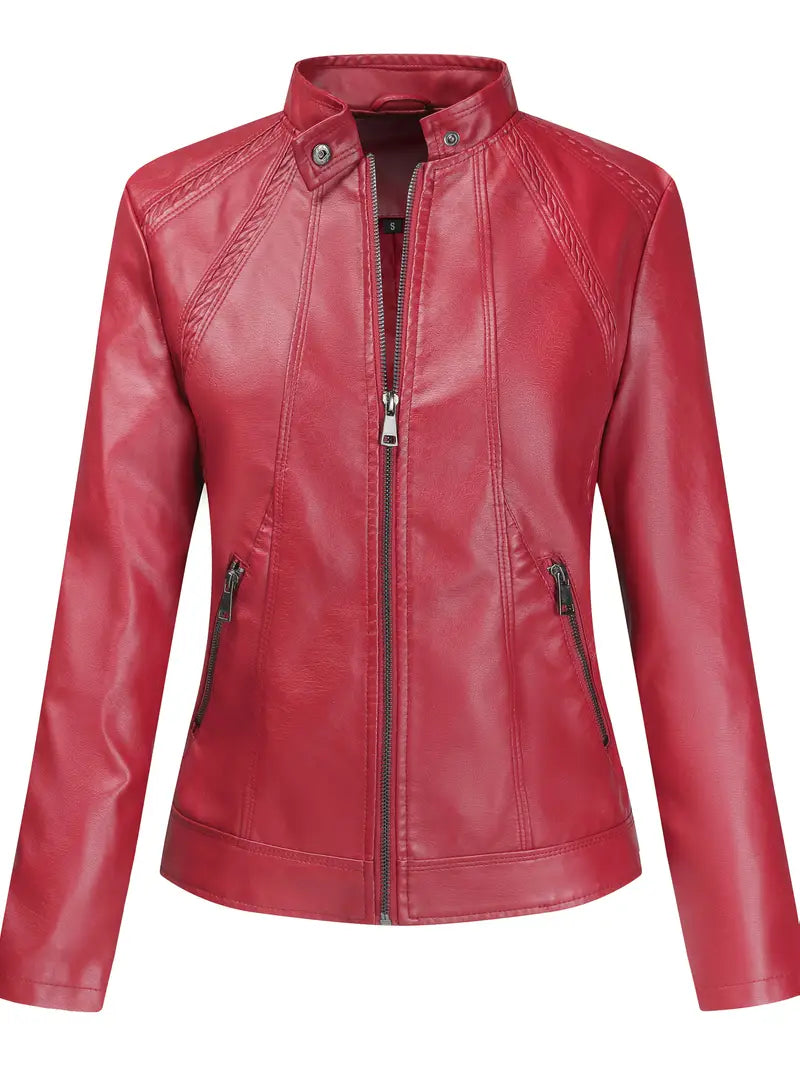 Jorisa™ | Everyday Zippered Leather Jacket