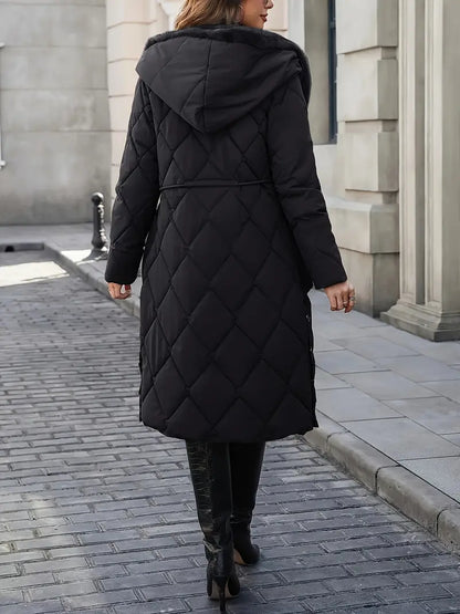 Gemma™ | Quilted Faux Fur Hooded Coat
