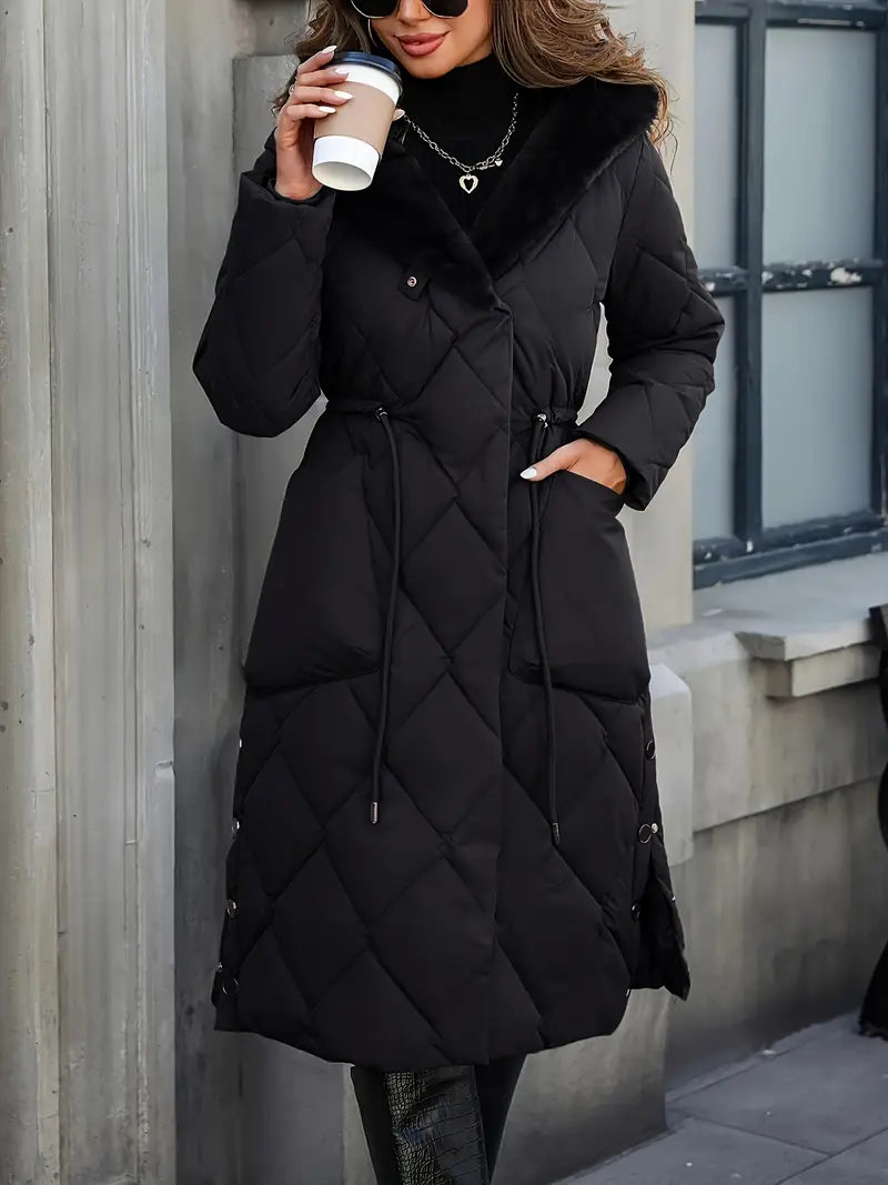 Gemma™ | Quilted Faux Fur Hooded Coat