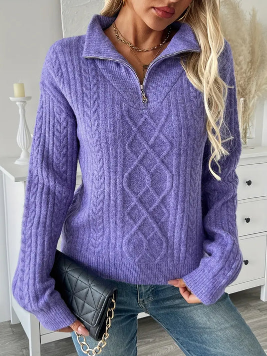 Winola™ | Stylish Cable Knit Sweater