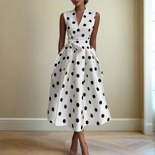 Elanora™ | Sleeveless Dot Dress