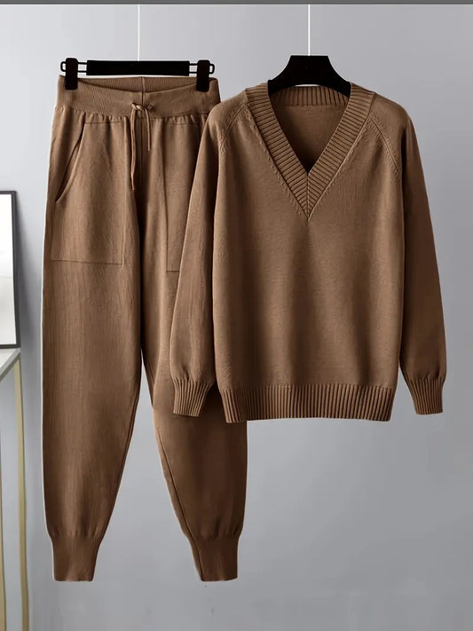 Helisent™ | V-Neck Two-Piece Set