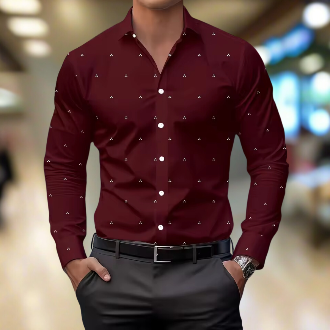 StyleDot™ | Herenoverhemd met print en button-down