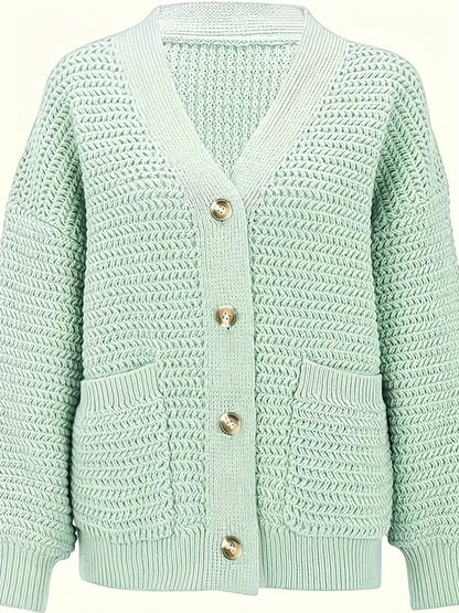 Faylinn™ | Long Sleeve V-Neck Cardigan
