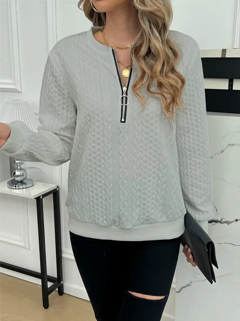 Thalira™ | Elegant Zipper Sweater