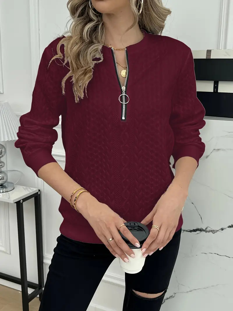 Thalira™ | Elegant Zipper Sweater