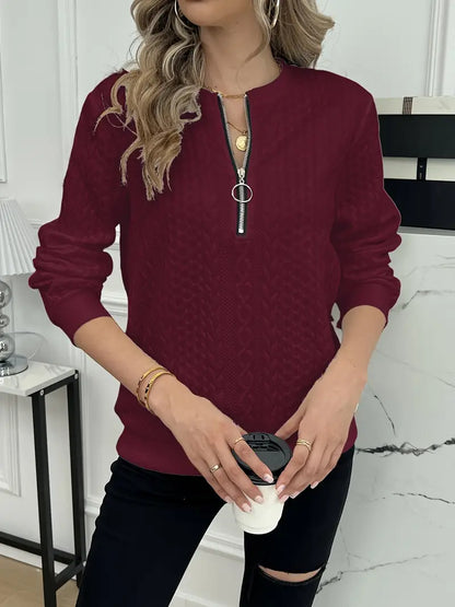 Thalira™ | Elegant Zipper Sweater