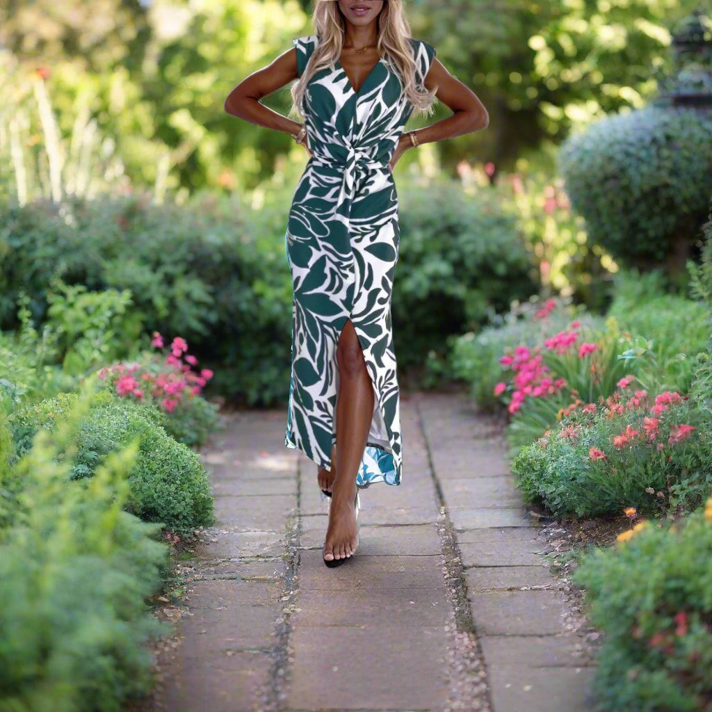 Tahlia™ | Nature-Inspired Slit Midi Dress