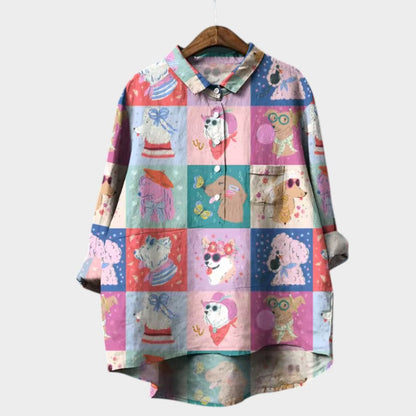 Elspeth™ | Oversized Shirt with Dog Print
