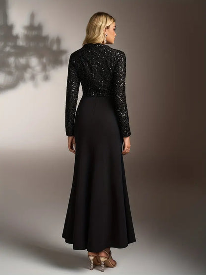 Madison™ | Black Sequin Long Sleeve Dress