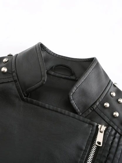 Ovidia™ | Vintage Studded Biker Jacket