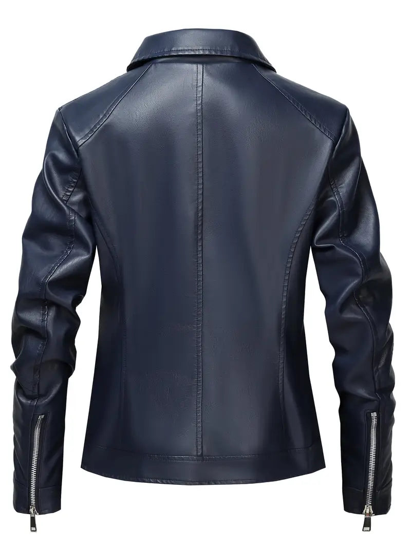 Zerina™ |  Leather Biker Jacket