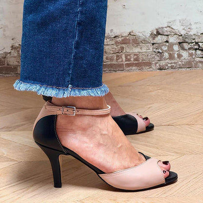 Olyssa™ | Golden Strap Mid Heels