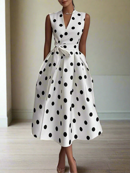 Elanora™ | Sleeveless Dot Dress
