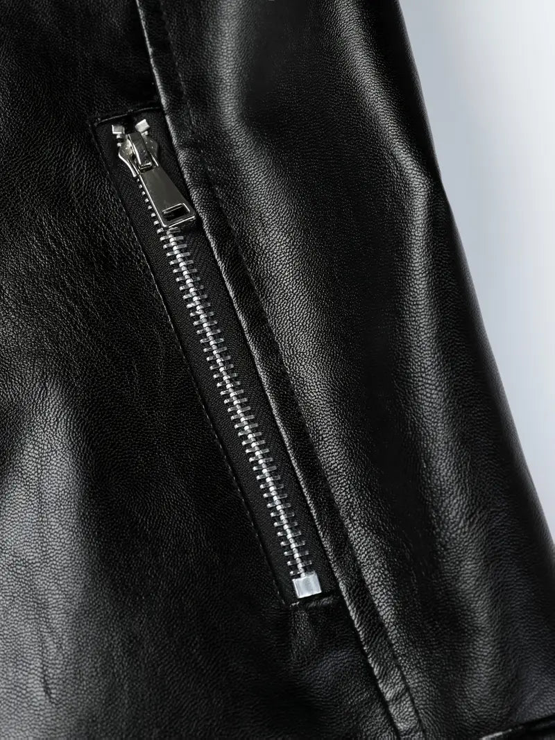 Zerina™ |  Leather Biker Jacket