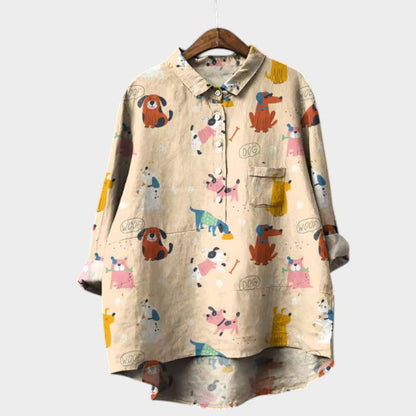 Elspeth™ | Oversized Shirt with Dog Print