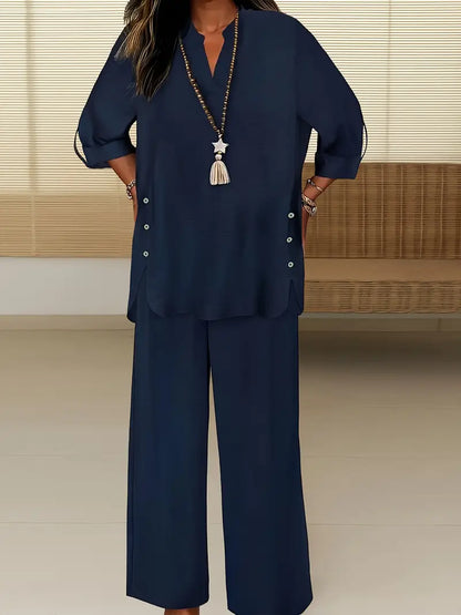 Beatrice™ | Casual Commuter V-Neck Set