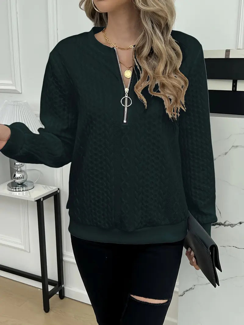 Thalira™ | Elegant Zipper Sweater
