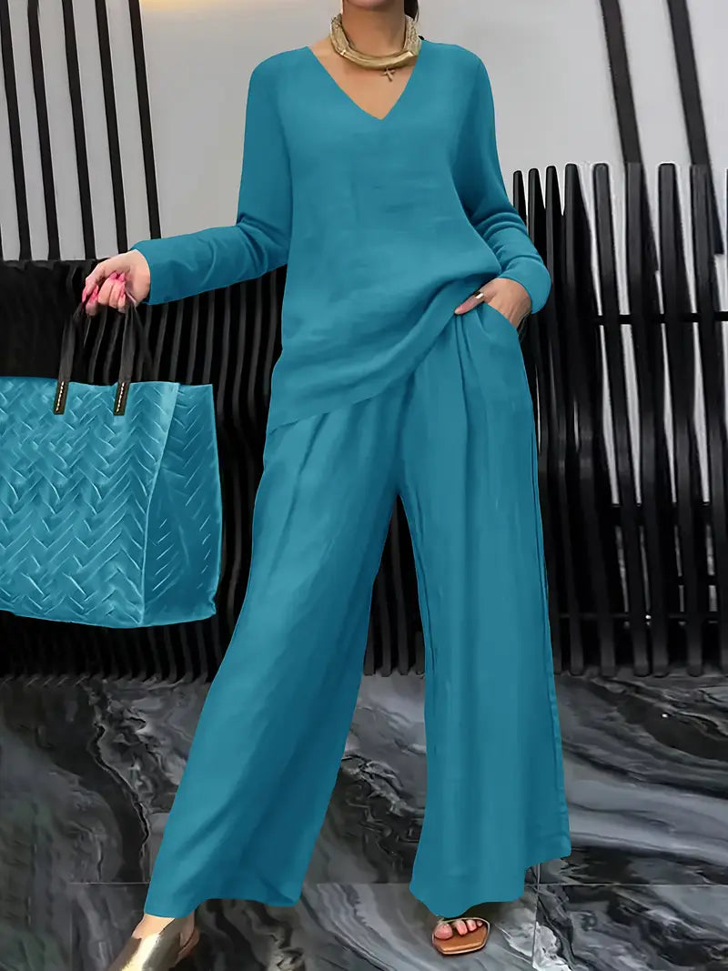 Fidelia™ | Casual Wide-Leg Pantsuit