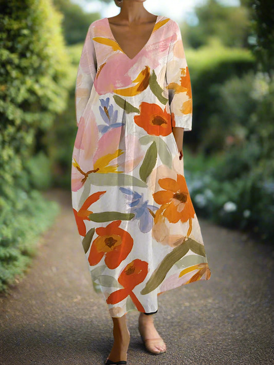 Rhoda™ | Elegant Bloom Pattern Dress