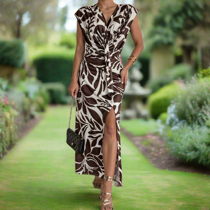 Tahlia™ | Nature-Inspired Slit Midi Dress