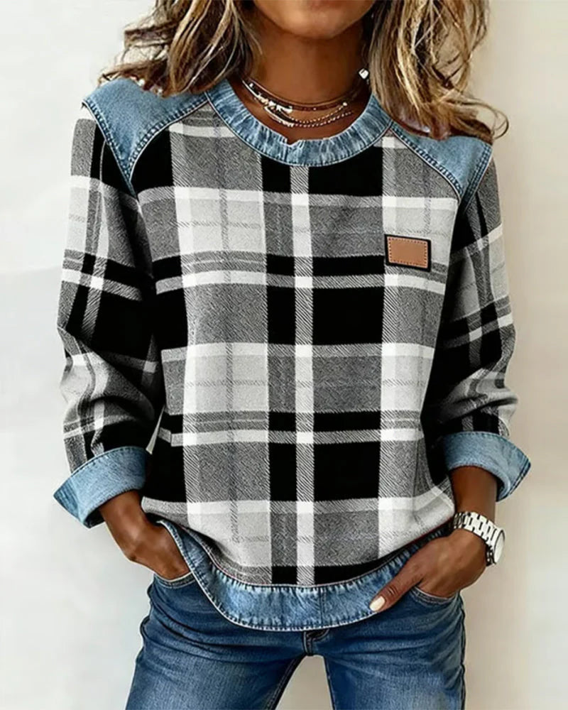 Susan™ | Denim Crew-neck Sweater