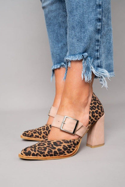 Ysleen™ | Leopard Buckle Heels