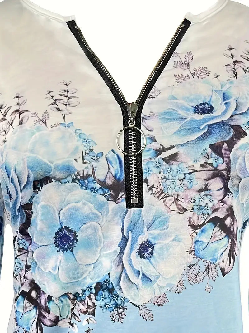 Halcyon™ | Floral half-zip top