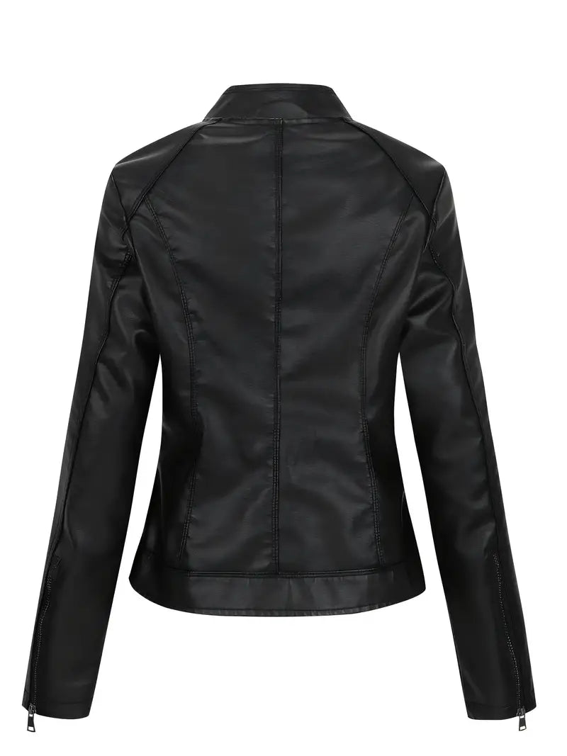 Jorisa™ | Everyday Zippered Leather Jacket