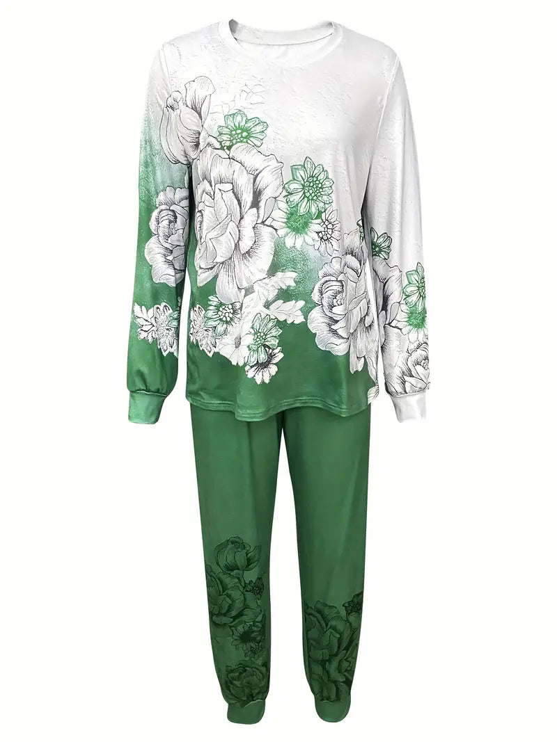 Ysoria™ | Floral Round Neck Suit