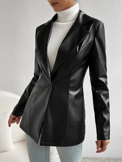 Marenya™ | Elegant Black Long Coat