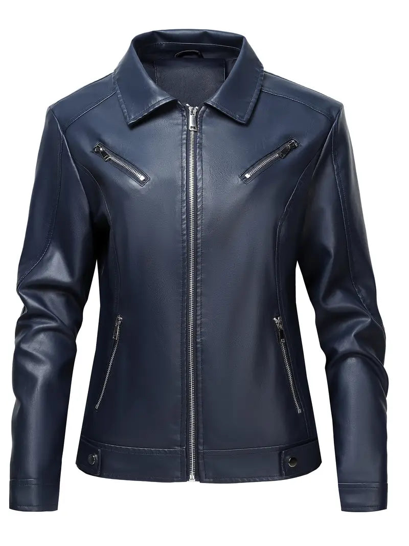 Zerina™ |  Leather Biker Jacket