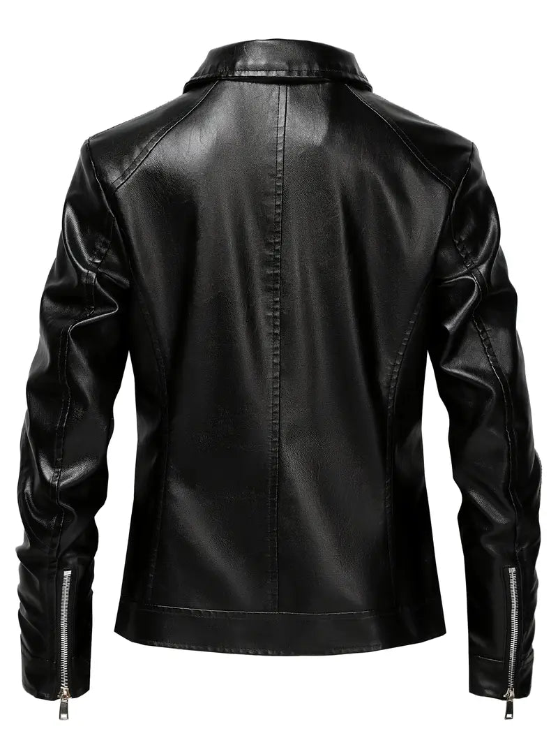 Zerina™ |  Leather Biker Jacket