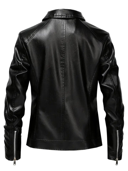 Zerina™ |  Leather Biker Jacket
