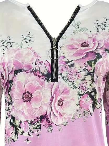 Halcyon™ | Floral half-zip top
