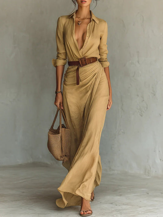 Sorelle™ | Elegant Long Dress With Belt