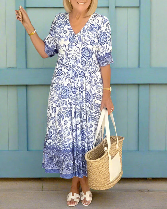 Zavella™ | V-Neck Boho Dress