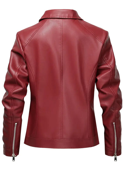 Zerina™ |  Leather Biker Jacket