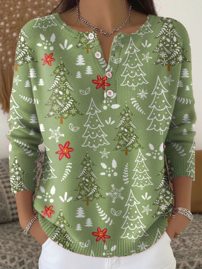 Evely™ | Buttoned Christmas Sweater
