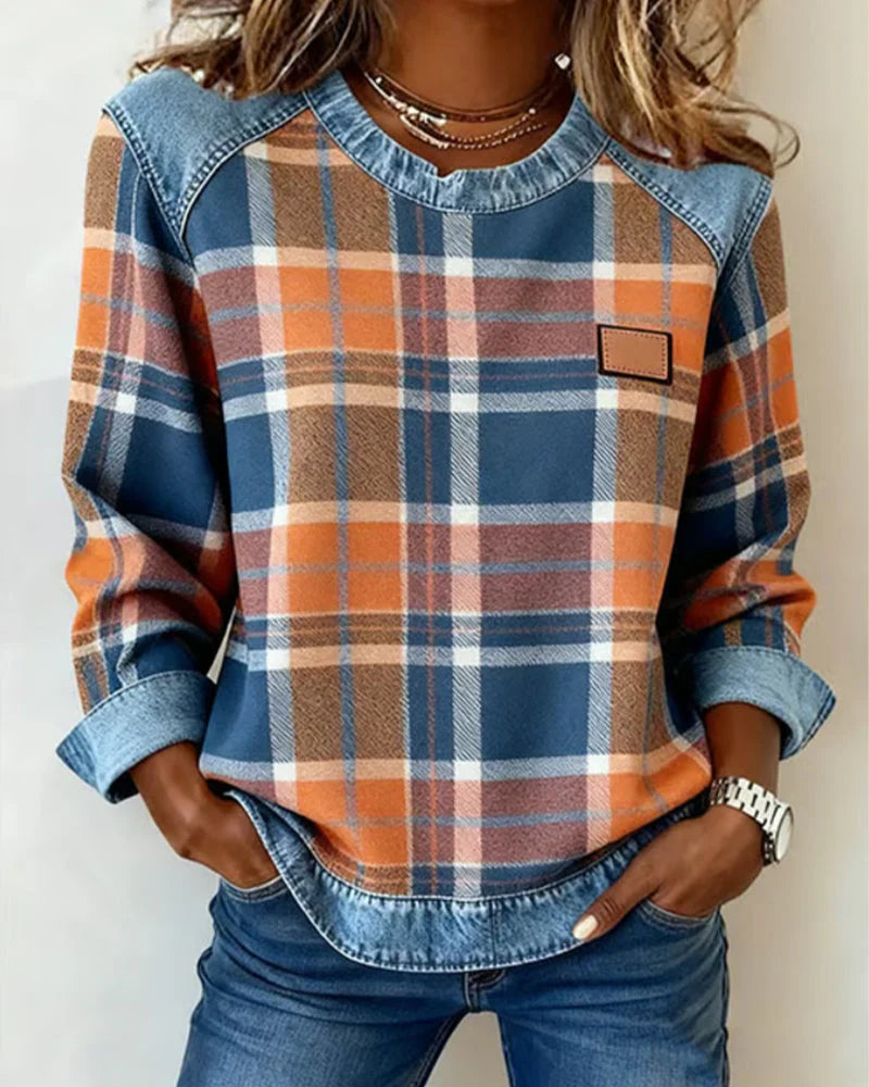 Susan™ | Denim Crew-neck Sweater