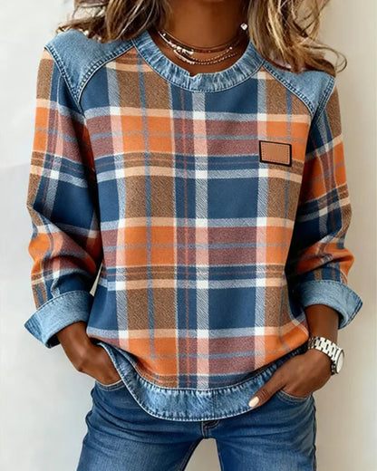 Susan™ | Denim Crew-neck Sweater