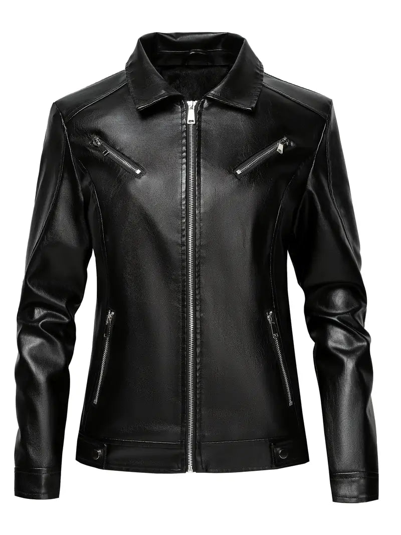 Zerina™ |  Leather Biker Jacket