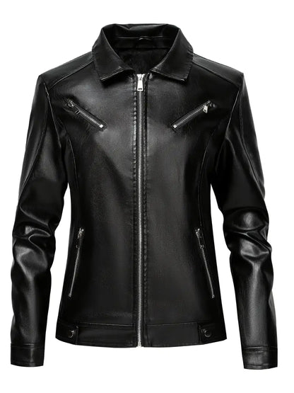 Zerina™ |  Leather Biker Jacket